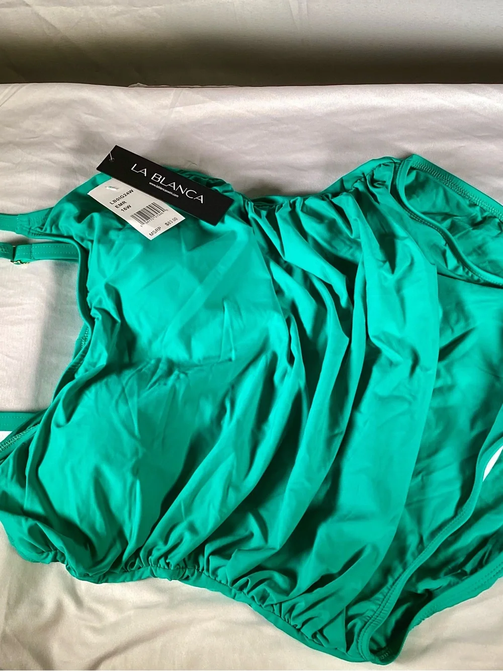 La Blanca Teal Green Ruched Women’s One-Piece Swimsuit